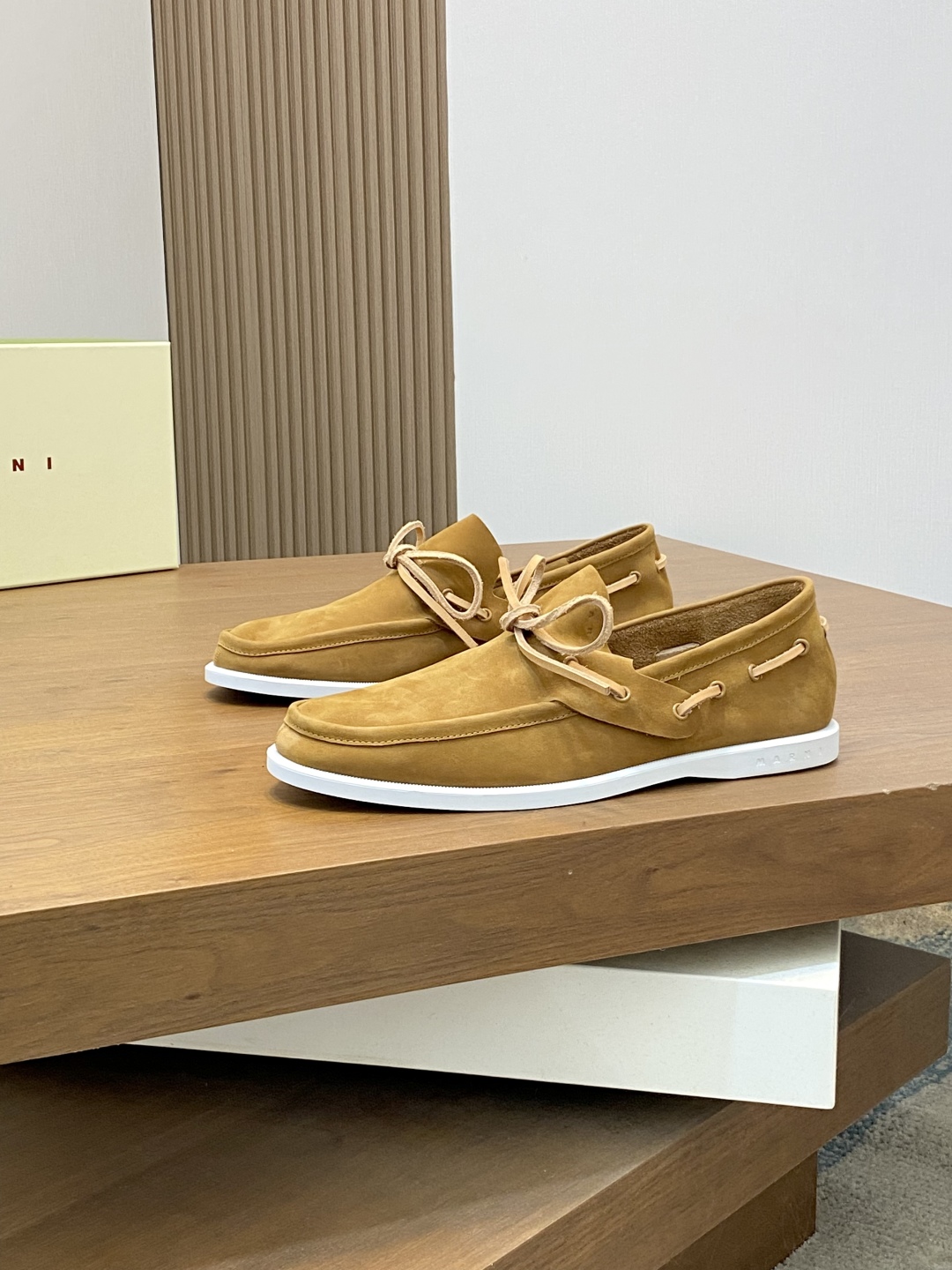 Bagsaaa Marni Brown nubuck boat loafer