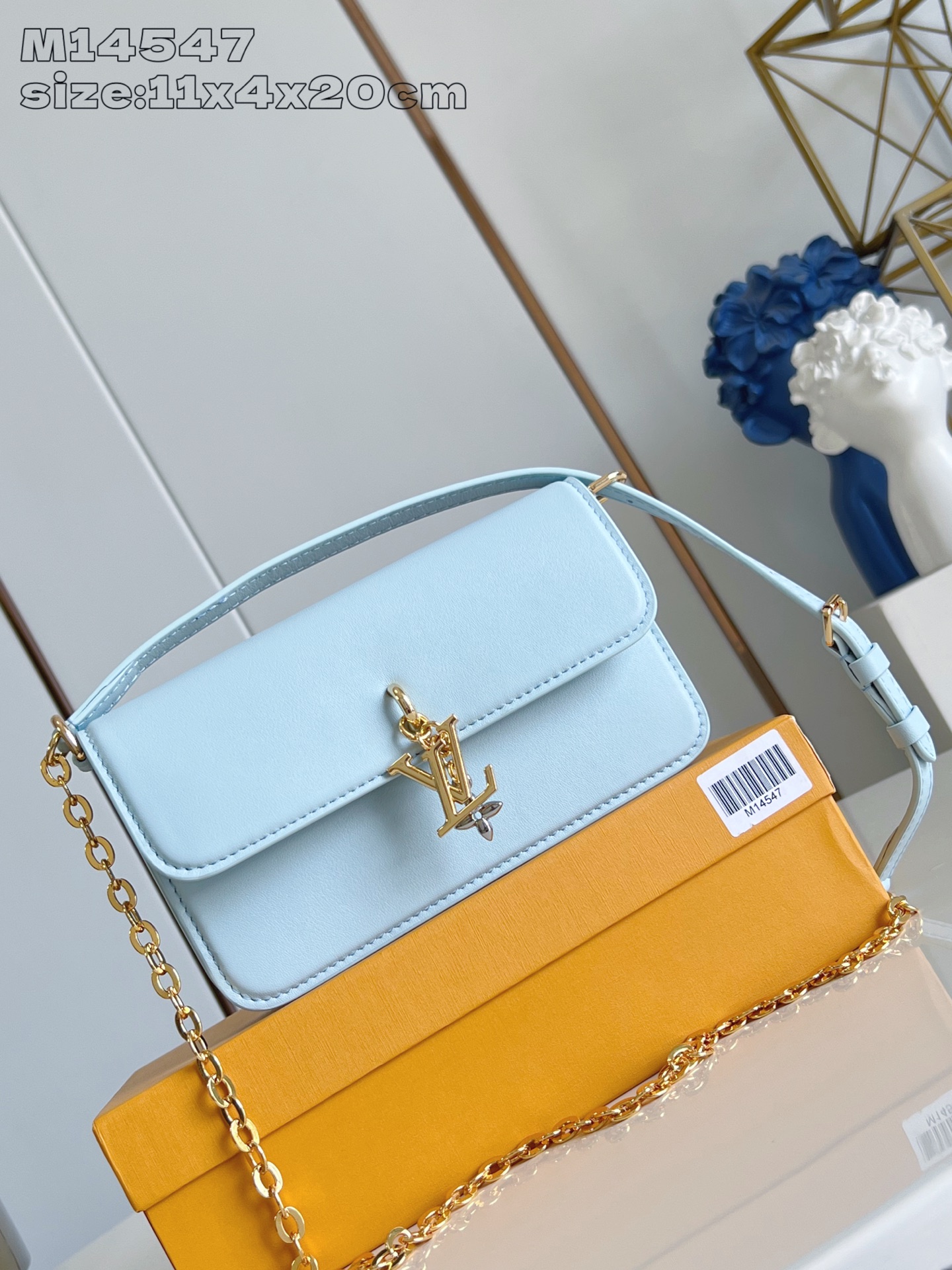 Bagsaaa LV M14547 Wallet On Chain LV Bloom Blue - 20cm