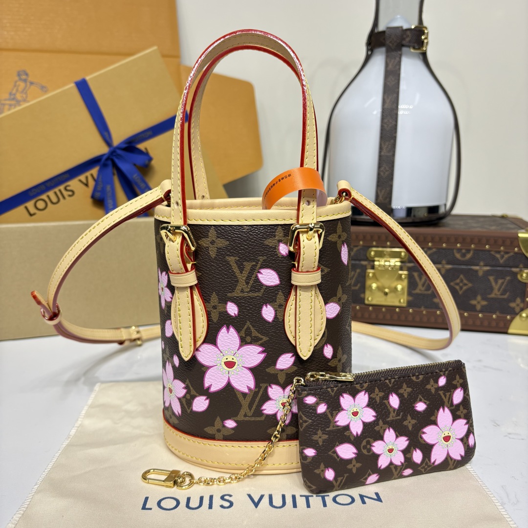 Bagsaaa LV M13417 LV x TM Nano Bucket Sakura Brown - 17cm