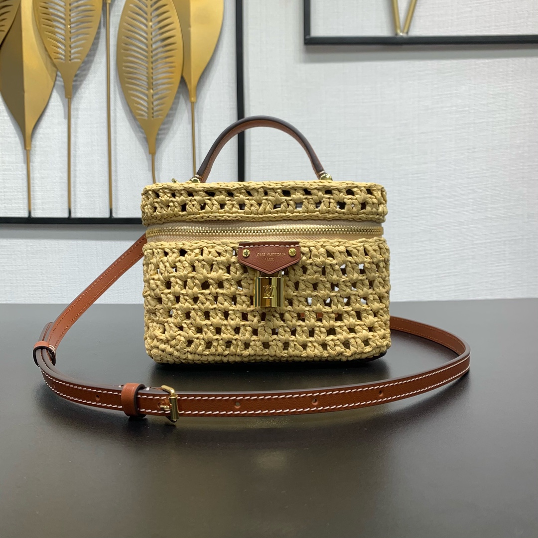 Bagsaaa LV M14303 Vanity Chain Pouch Raffia - 19cm