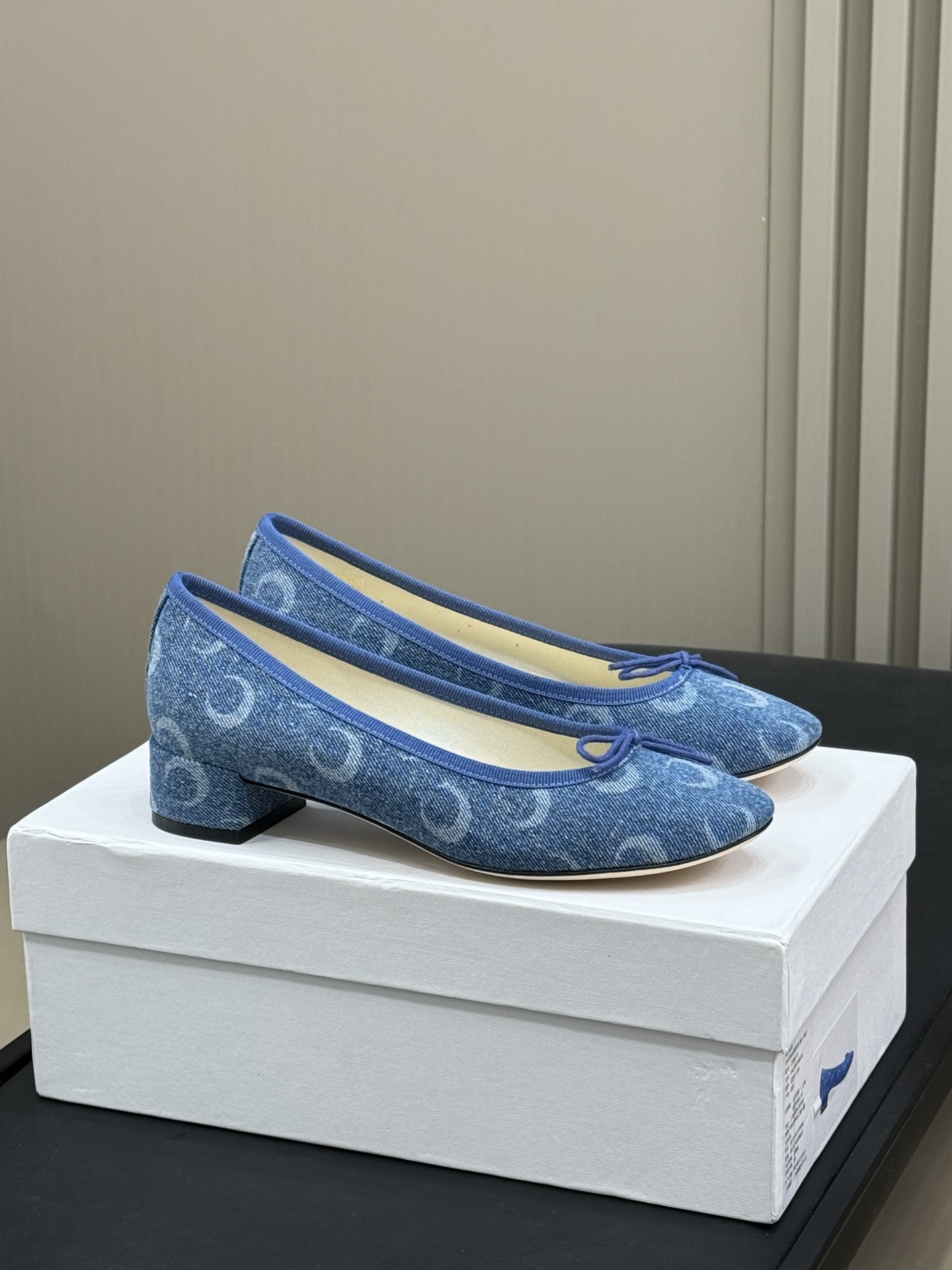 Bagsaaa Ballerines Camille Repetto x Marine Serre Blue Jean