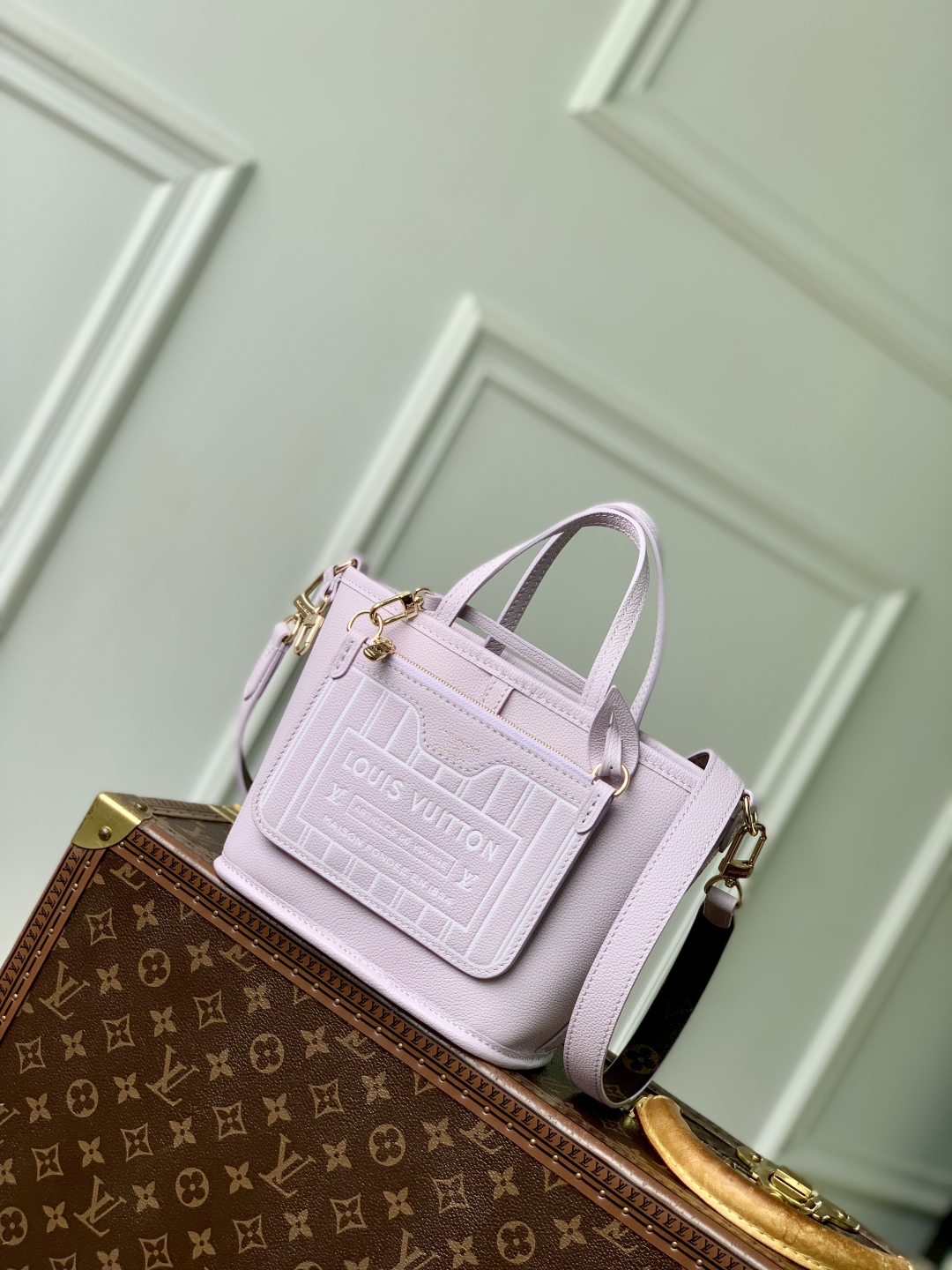 Bagsaaa LV M25656 Neverfull Bandoulière Inside Out BB Misty Lilac - 26,5cm