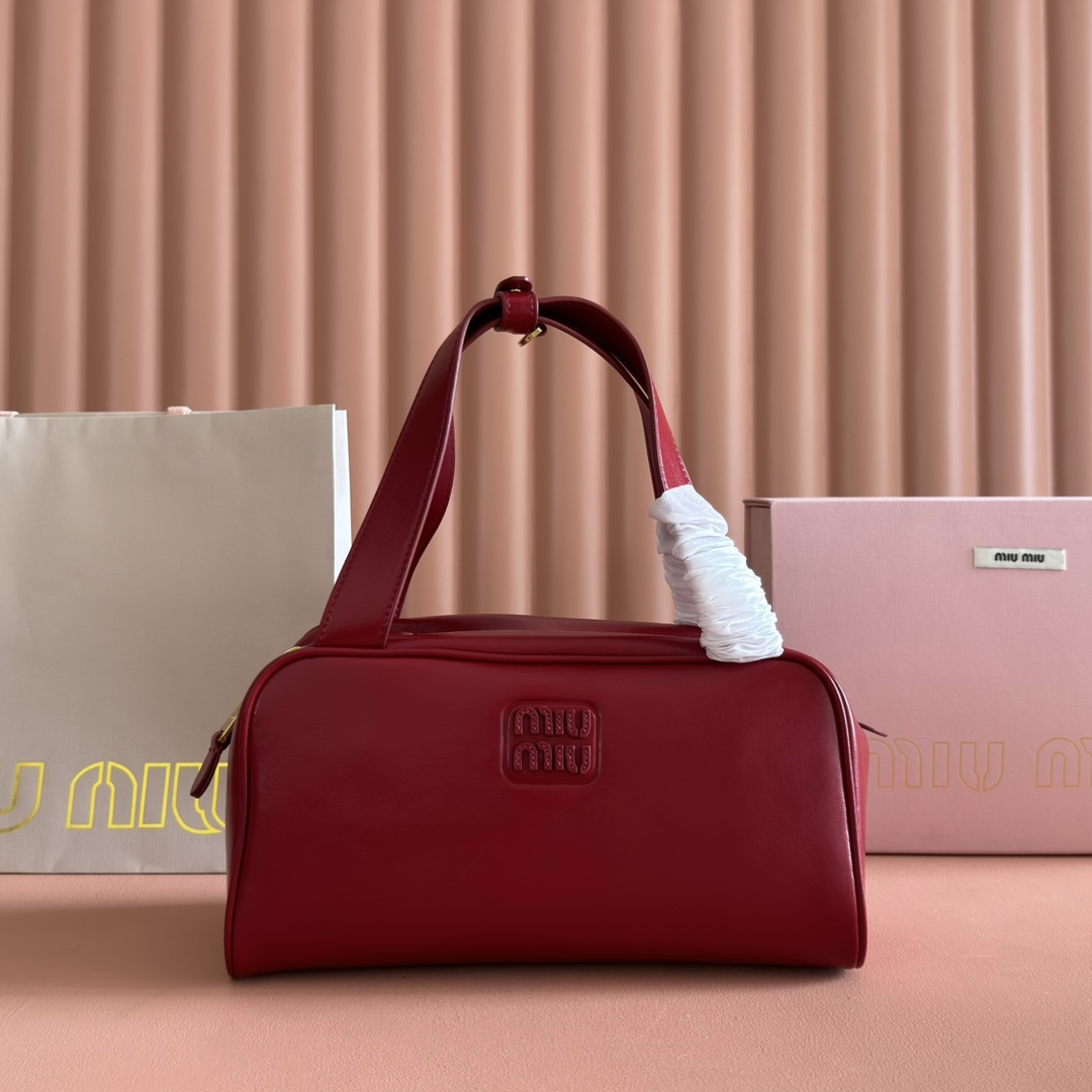 Bagsaaa Miu Miu Leather top-handle bag 5BB182 red - 28cm