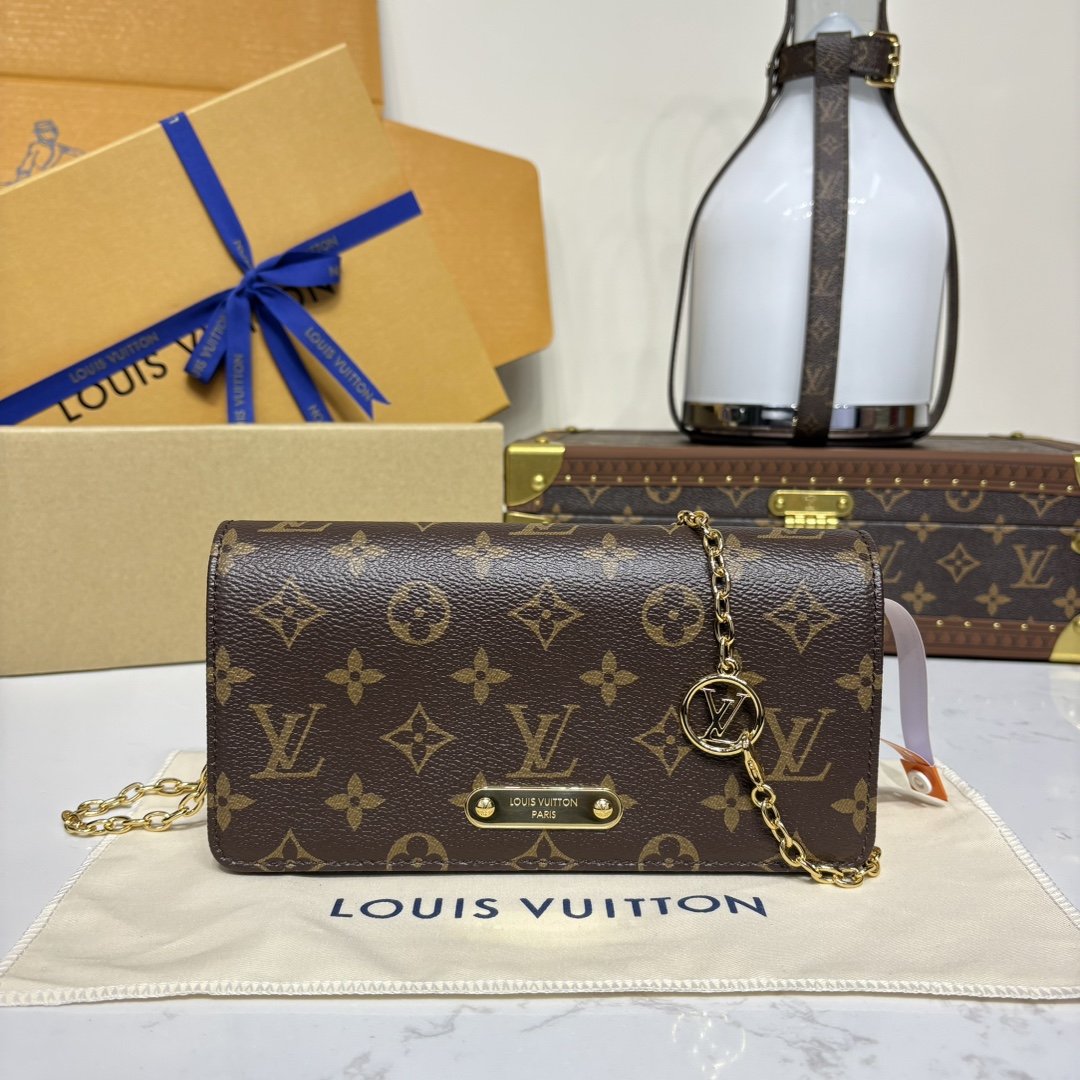 Bagsaaa LV M82509 Wallet On Chain Lily Monogram Canvas - 20.7cm