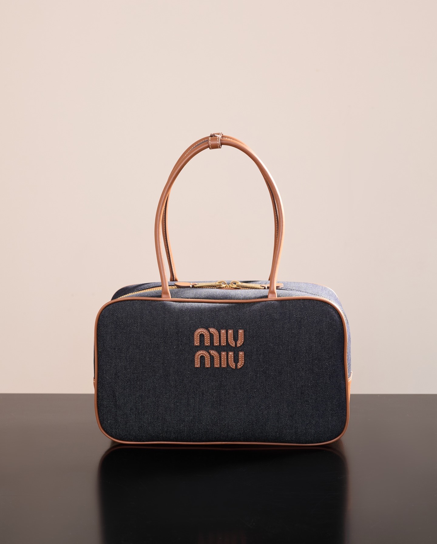 Bagsaaa Miu Miu Beau denim bag large size 5BB163 - 34cm