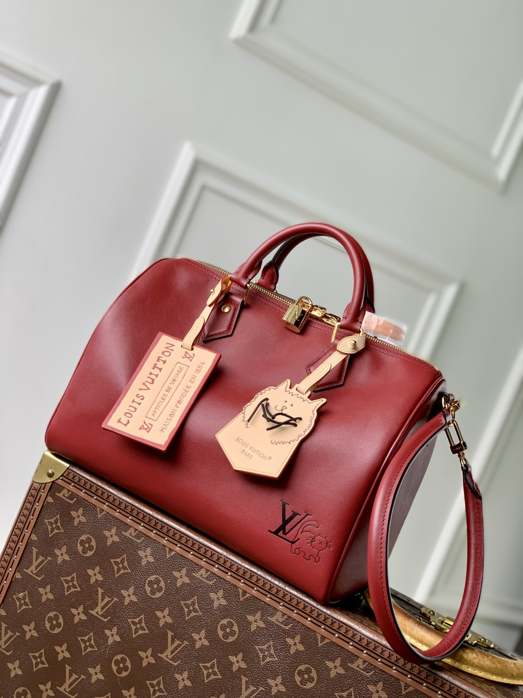 Bagsaaa LV M25766 Speedy Soft 30 red - 30 cm