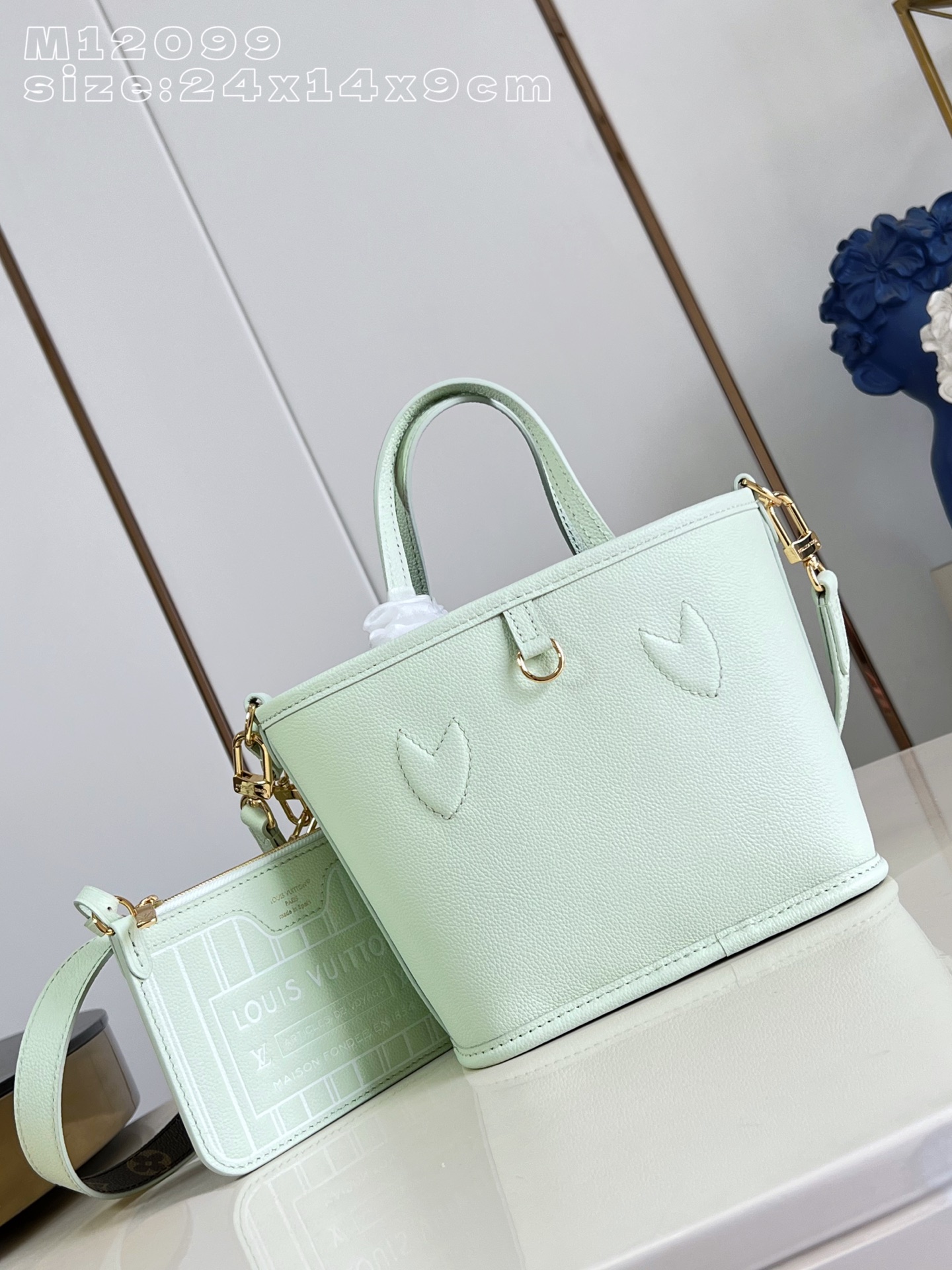 Bagsaaa LV M28236 Neverfull Bandoulière Inside Out BB Monogram Celadon - 26.5cm
